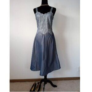Vintage '60s Barbizon Colette Sz 14 Slip Dress Smoky Lilac Nylon/Orlon and Lace